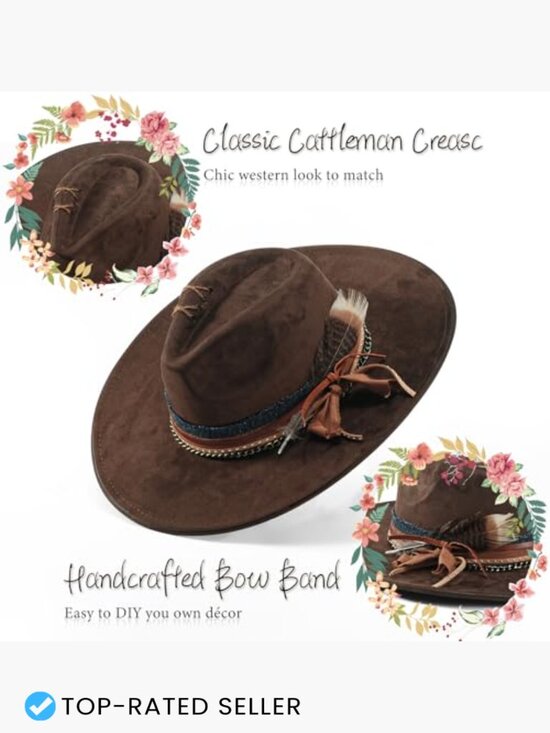 Wide Brim Fedora Hat for Women Men Retro Felt Panama Dress Up Hat main image 5